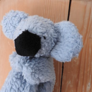 Koala Handpuppe aus grauem Faserpelz