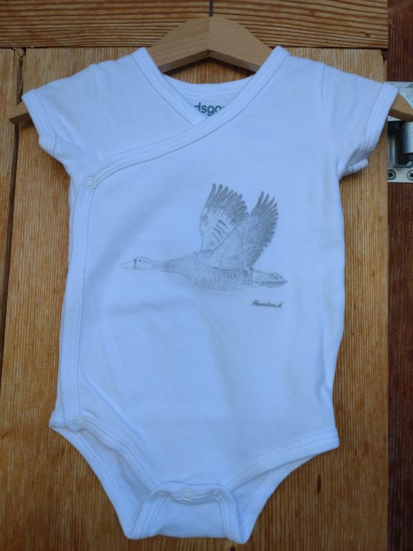 Babybody bedruckt mit Gans Bleistiftzeichnung